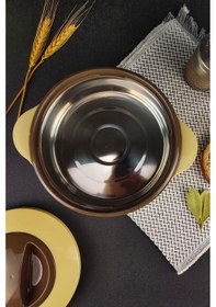 Resim Digithome Paslanmaz Çelik Hazneli Yemek Termosu 1000 ML Bej - Ckr3149 