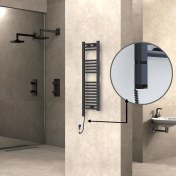Resim Radiva Haiti Elektrikli Havlupan 200 Watt 300X1000 Düz Antrasit (Oned On/off Termostatlı) Sol 