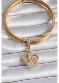Resim Pirinç Gold Renk Zirkon Taşlı Çapa Model Ajda Charm - Tj-bc1000 Çok Renkli 