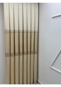 Resim Nivemeshome Umut Fj614365 V 120 Krem 1/3 Sık Pile Fon Perde Lacivert 