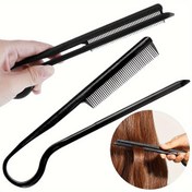 Resim V-Tipi Saç Düzleştirme Tarağı - Salon Kalitesi, Kadın Stil için Pürüzsüz Tutuşlu Maşa, Dayanıklı ABS Plastik 