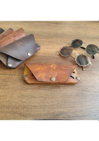 Resim Sumerian Leather Craft Deri Gözlük Kılıfı Cat Sarısı 
