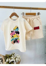 Resim "minnie Mouse" Krem Şortlu İkili Takım Çok Renkli 
