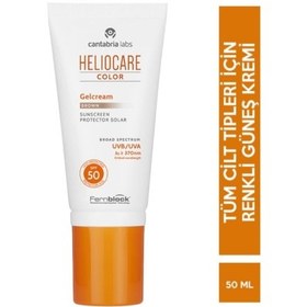 Resim Heliocare Color Gel Cream Renkli Yağsız Jel Güneş Kremi SPF50 Brown Esmer 50ml 