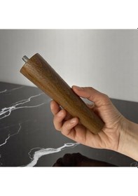 Resim 2 Adet Ahşap Ayak 15 Cm Ceviz M8 Civatalı Bağlantı Aparatlı Dolap Mobilya Koltuk Kanepe Destek Ayağı Ayakları Ceviz 