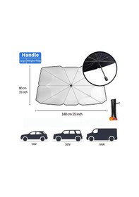 Resim Araba Tentesi Ön Cam Şemsiyesi Ön Güneşlik Katlanabilir Yaz 142 80cm 