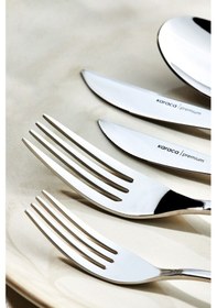 Resim Karaca Premium View Platin 12 Kişilik 84 Parça Çatal Kaşık Bıçak Takımı 