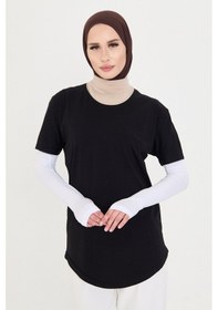 Resim Hürrem Bone Beyaz Tesettür Parmak Geçmeli Kolluk Viskon Düz 1024 42 Beyaz 
