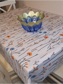 Resim Kumaş Dokulu Tabanı Silikonlu Yıkanabilir Silinebilir Ütülenebilir Kaymaz Dekoratif Masa Örtüsü Brs020 Beyaz 