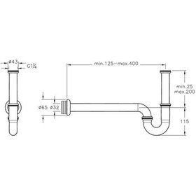 Resim VitrA Lavabo Sifonu P Tipi Krom A45151 Krom 