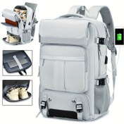 Resim Erkekler İçin Polyester Seyahat Sırt Çantası, Dizüstü Bilgisayar Bölmesi, TSA Onaylı İş Çantası, Ayakkabı Cebi, USB Şarj Portu, Elle Yıkanabilir - 15.6 inç Dizüstü Bilgisayar Uygun 