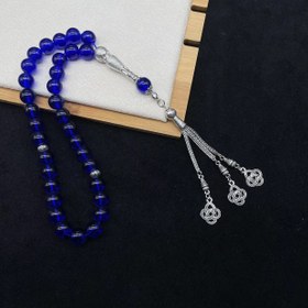 Resim 33 Cam Obsidyen Koyu Mavi Su Altı 10cm Tespih Bileklik Klasik Püskül Arapça Dua Aksesuarları 