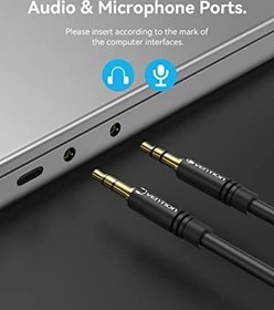 Resim Mukavele Kulaklık Ses Splitter 3.5mm AUX Splitter Kulaklık Jack Splitter Kulaklık Mic Splitter OMTP ve CTIA Standart ile uyumlu Hoparlör Mic için PC (1.5 m) 