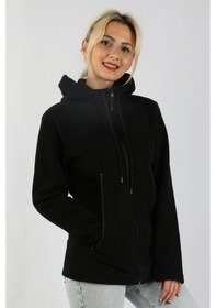 Resim Kadın Kapüşonlu Siyah Sweatshirt Siyah 