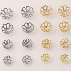 Resim 100 adet 316 Paslanmaz Çelik Çiçek Boncuk Kapağı, 6/7/8/9mm, 8 Delikli Çiçek Ara Boncuklar, DIY Takı Yapımı, Kolye Bilezik Küpe El Sanatları Malzemeleri, Eşsiz Aksesuar Yapımı Uç Kapağı 