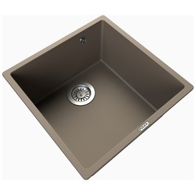 Resim Polex Cristalüx Granit Evye P-X40 Toprak Tezgah Altı Ve Tezgah Üstü Kare Mutfak Evyesi 53.8x44 CM 