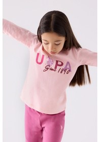 Resim U.s. Polo Assn. 1970 Since 1890 Kız Çocuk Pembe Uzun Kol Pijama Takım Pembe 