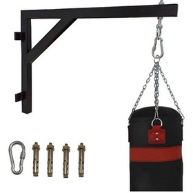 Resim Kum Torbası Askısı Standı Boks Torbası Askı Aparatı Duvar Askısı Kırmızı - Siyah 