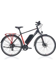 Resim Carraro E-Life 2.1 28 Jant 7 Vites Hidrolik Disk Fren 470H Elektrikli Bisiklet - Mat Siyah, Kırmızı, Gümüş 