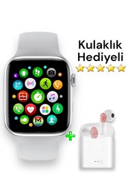Resim pazariz T500 Saat Smart Watch Ve I12 Tws Kablosuz Kulaklık Beyaz Ikili Kombin 
