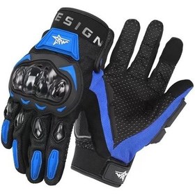 Resim Yuanbao Motosiklet Eldivenleri Düşme Ve Aşınma Dayanıklı Erkek/kadın Dokunmatik Polar Yün Mavi 