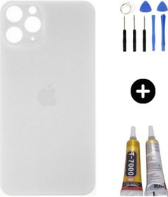 Resim Apple Uyumlu iPhone 11 Pro Max Arka Pil Batarya Kapak Beyaz + Montaj Seti 