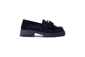 Resim Deery Kadın Hakiki Süet Lacivert Püsküllü Loafer Ayakkabı - 02033ZLCVC01 