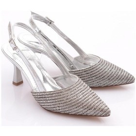 Resim Dgn K961 Kadin Önü Kapali Abiye Ayakkabi K961-1510-R0636 Gümüş 