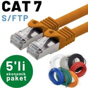 Resim Irenis CAT7 Kablo S/FTP Ethernet Network LAN Ağ Kablosu 5 M Yeşil 5'li 