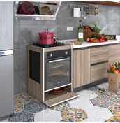 Resim Kenzlife Ankastre Modülü Kabini Vanadyum3 Crd Fırın Ocak Dolabı Kapaklı 