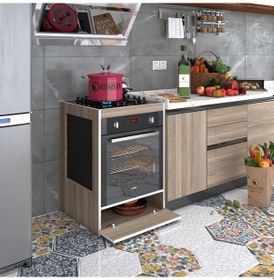 Resim Kenzlife Ankastre Modülü Kabini Vanadyum3 Crd Fırın Ocak Dolabı Kapaklı 