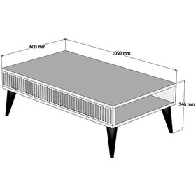 Resim Variant Milan Orta Sehpa - Ceviz / Beyaz Mermer 
