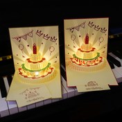 Resim 6 farklı tarzda 3D pop-up müzik doğum günü kartı, katlanabilir kedi akıllı şarkı kartı, parti hediyesi yaratıcı el yazısı selam kartı 