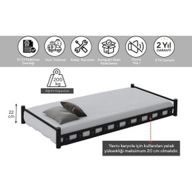 Resim ARGİMO Yavru Karyola Ranza Eki Yer Yatağı Baza Yatak Beyaz 