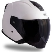 Resim Palio 2.0 Beyaz Güneş Vizörlü Açık Kask C2 Beyaz 