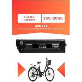 Resim Arc 404 Uyumlu 36v 20ah Elektrikli Bisiklet Bataryası Siyah 