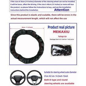 Resim İç Halkasız Pu Elastomerik Gerilebilir Otomotiv Direksiyon Kılıfı 37-38cm Dört Bk Gray Bk Gray 