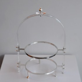 Resim Pirinç Detaylı Pleksi Etajer ( Gümüş Renk ) 