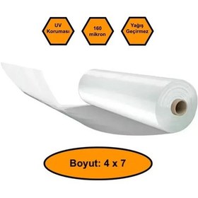 Resim 160 Micron Naylon Örtü, Şeffaf Su Geçirmez Naylon, 4x7 Metre 