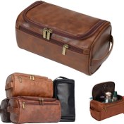 Resim Büyük Kapasiteli Erkek Seyahat Tuvalet Çantası - Tıraş Seti ile Katlanabilir Dopp Kit, İş Seyahati ve Açık Hava Aktiviteleri için Taşınabilir, Eviniz için İdeal Noel veya Düğün Hediyesi, Eşi için Seyahat Gereçleri | Şık Tuvalet Çantası | Katlanabilir Tasarım, Seyahat Çantası 