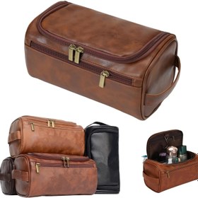 Resim Büyük Kapasiteli Erkek Seyahat Tuvalet Çantası - Tıraş Seti ile Katlanabilir Dopp Kit, İş Seyahati ve Açık Hava Aktiviteleri için Taşınabilir, Eviniz için İdeal Noel veya Düğün Hediyesi, Eşi için Seyahat Gereçleri | Şık Tuvalet Çantası | Katlanabilir Tasarım, Seyahat Çantası 
