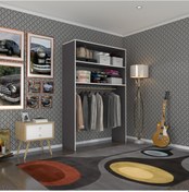 Resim Kenzlife giysi dolabı hayrettin 180*120*40 gri gardırop 