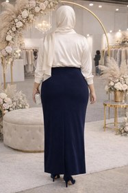 Resim CNG MODA Büyük Beden Tesettür Kelebek Model Sandy Bağlamalı Abiye Etek 
