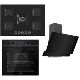 Resim Ferre Fryart Serisi Siyah Ankastre Set SS035 - QEP63CS - D063 