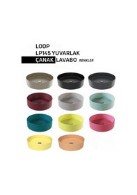 Resim Creavit Loop Yuvarlak Masa Üstü Çanak Lavabo Ø45 Cm Extra Kömür Karası Lp 