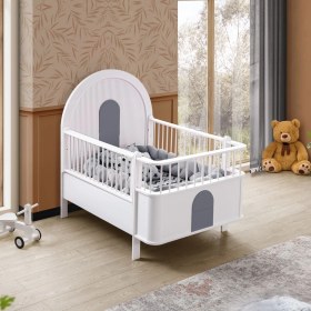 Resim Setay Mdf Beşik, Venüs Büyüyen Beşik + 1 Adet Comfort Yatak 90X130 