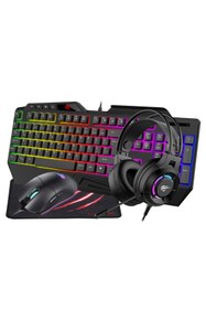 Resim Havit Gamenote Kb905cm-tur 4'lü Gaming Set – Klavye, Mouse, Kulaklık, Mousepad – Rainbow, Pc Uyumlu 