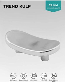 Resim Lüks Trend Kulp Krom 32 Mm Mobiya Yatak Odası Tv Ünitesi Konsol Çocuk Ve Genç Odası Kulpu Siyah 