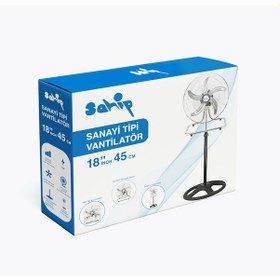 Resim 3in1 Kullanım 18 İnç 45 Cm Sanayi Tipi Ayaklı Vantilatör 5-metal Pervane 3-kademe Hız 75wy:150cm Fan 5250 