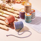 Resim 1 Rulo, 4 Katlı Polyester Makrome İpi, 4,3 Metre (4 Metre) / Rulo, Dayanıklı El Yapımı Halat Bitki Askıları, Kendin Yap El Sanatları, Kolay Kırılmaz, Karışık Renk, %100 Polyester 